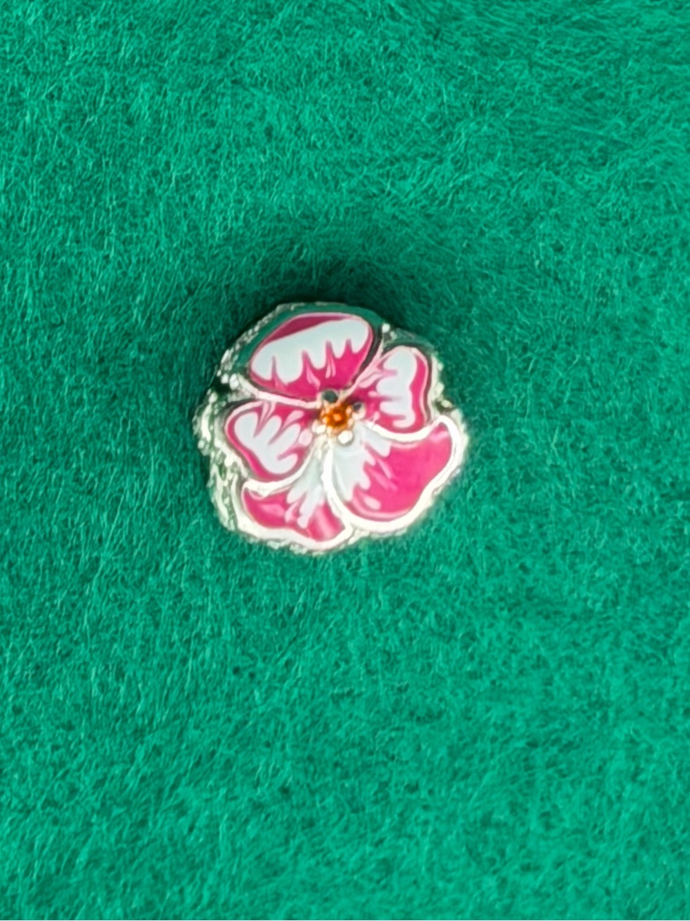 Pink Flower Charm Pendant Fits Pandora